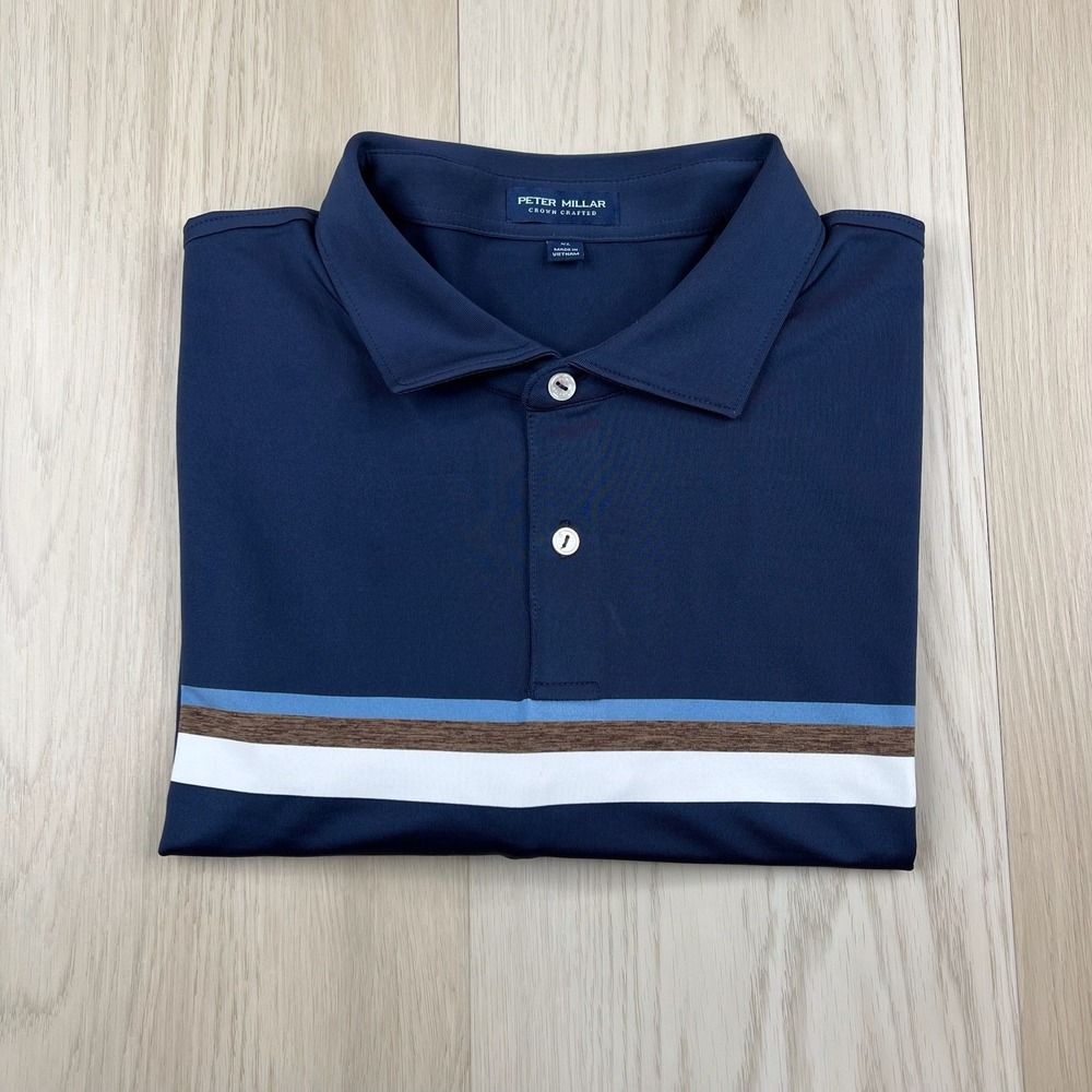 Peter Millar Crown Crafted Golf Polo Shirt Mens Size Xtra Large Navy Blue